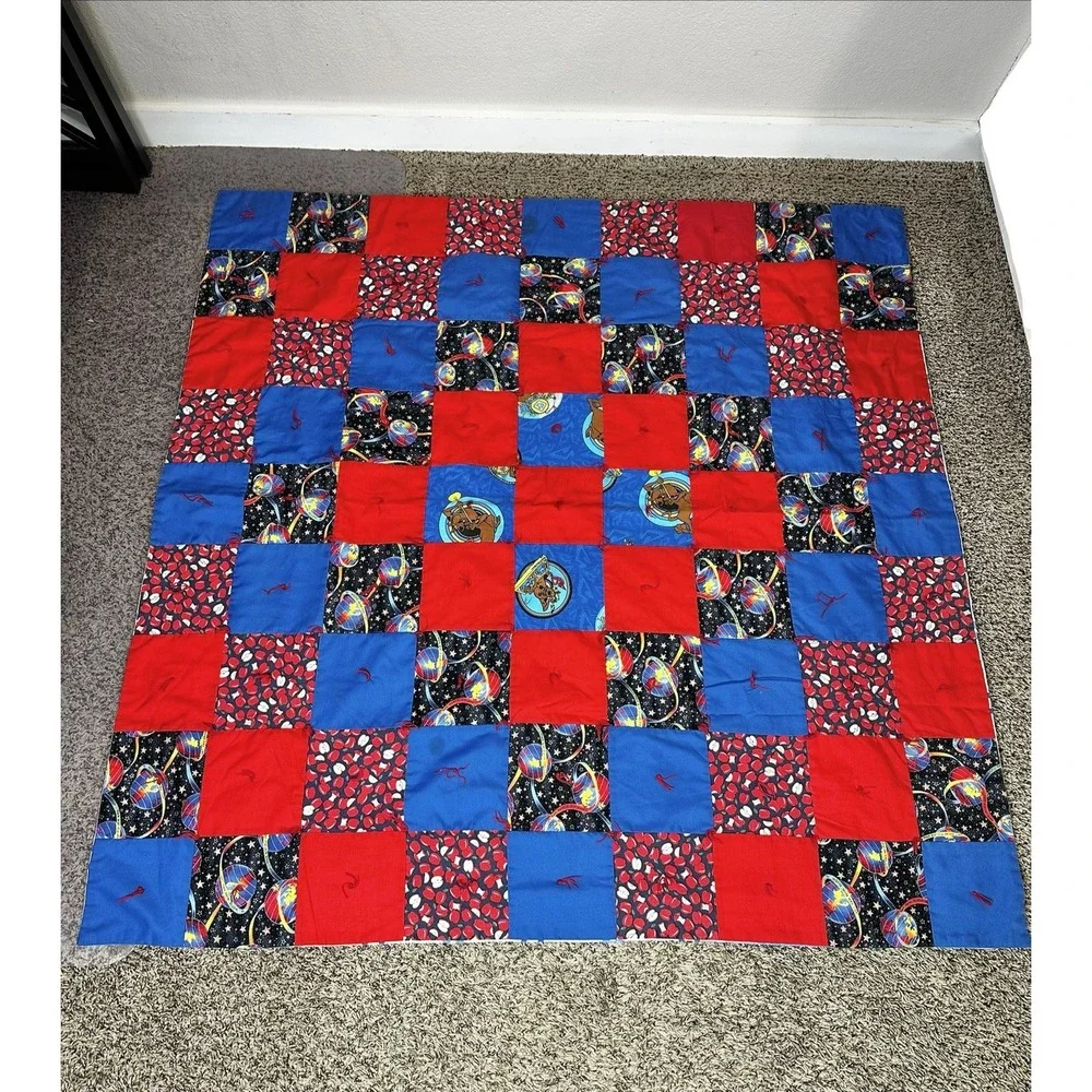 Vintage Handmade Patchwork Quilt Throw 46.5
